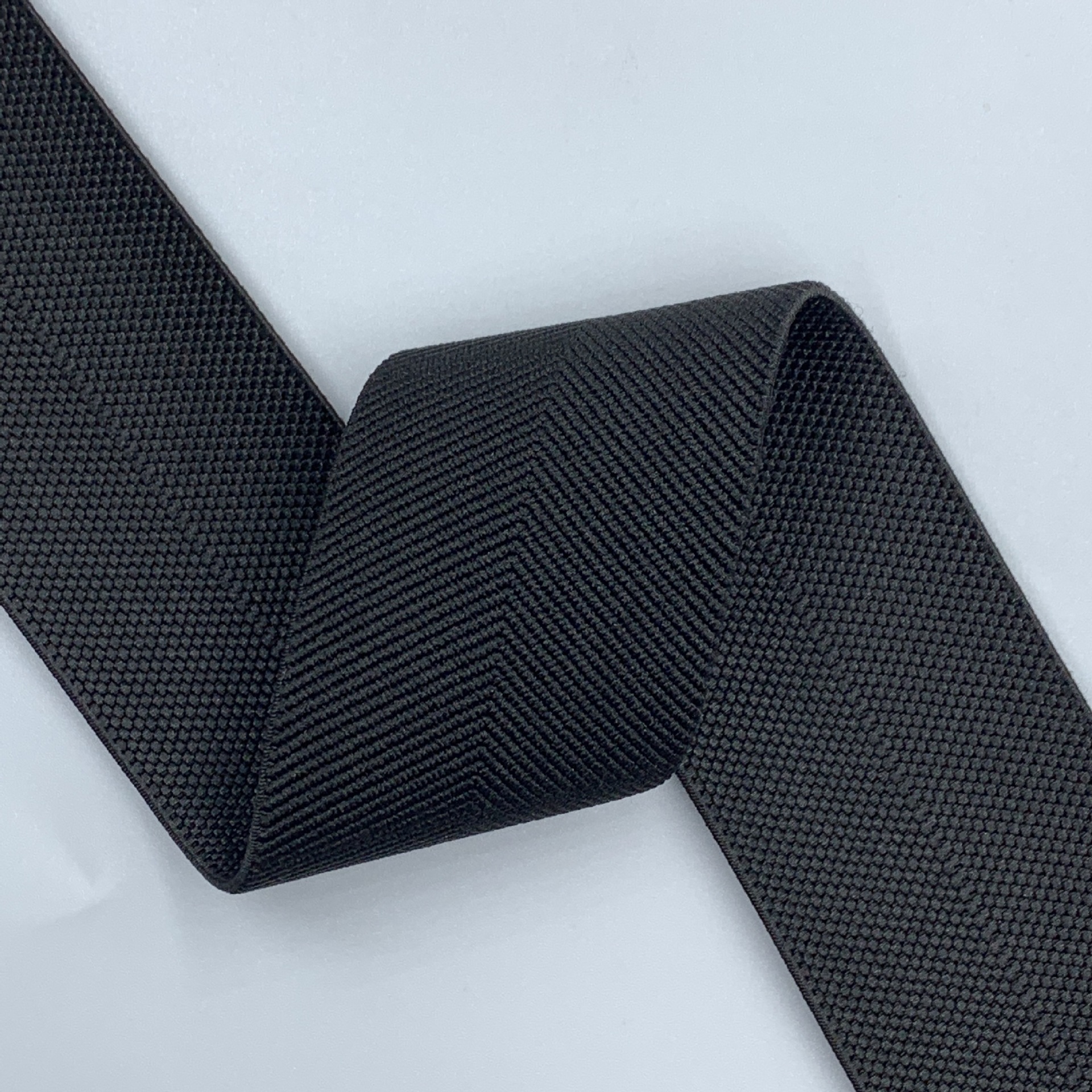 Factory in Stock 5cm Waist of Trousers Skirt Waist Elastic Band Herringbone Pattern Black and White Thick Woven High Elastic Ribbon