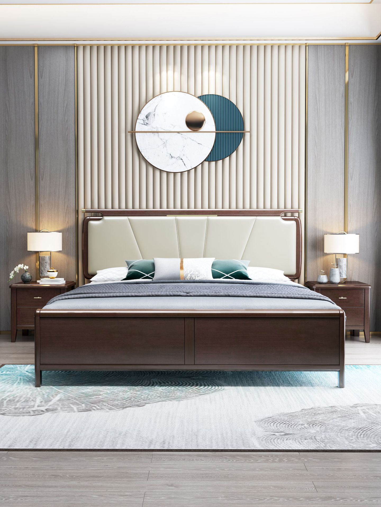 5米单人床卧室储物高箱新中式床