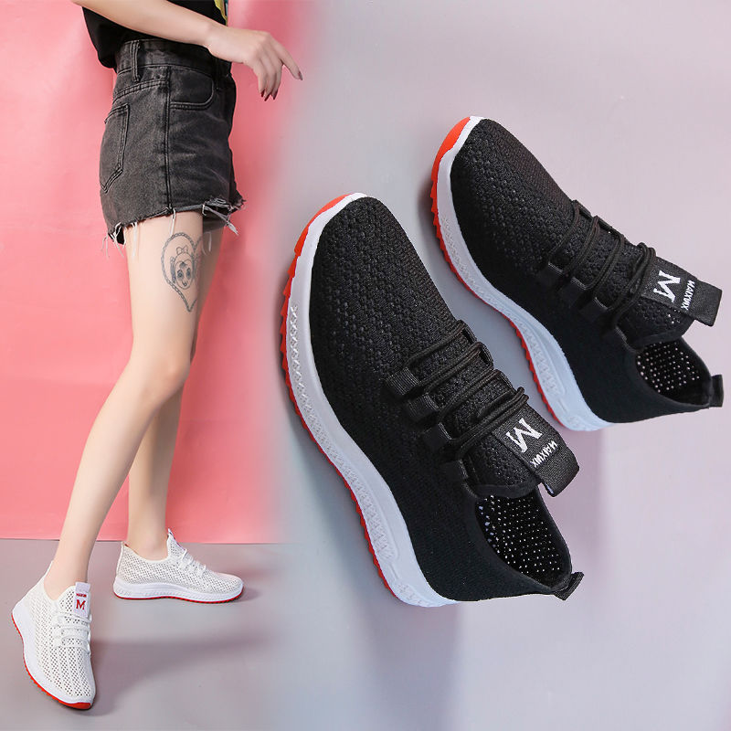 Spring, Summer, Autumn Hollowed Mesh Shoes Beijing Traditional Women's Cloth Shoes Flat Pumps Casual Mesh Sneaker Female Soft Bottom Mom Shoes