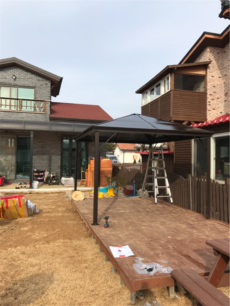 户外凉亭子阳光pc板遮雨阳棚室外楼顶露台花园庭院休闲民宿帐篷