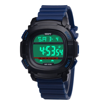 时尚多功能户外运动外贸电子手表男士双时间跨境爆款学生方形手表