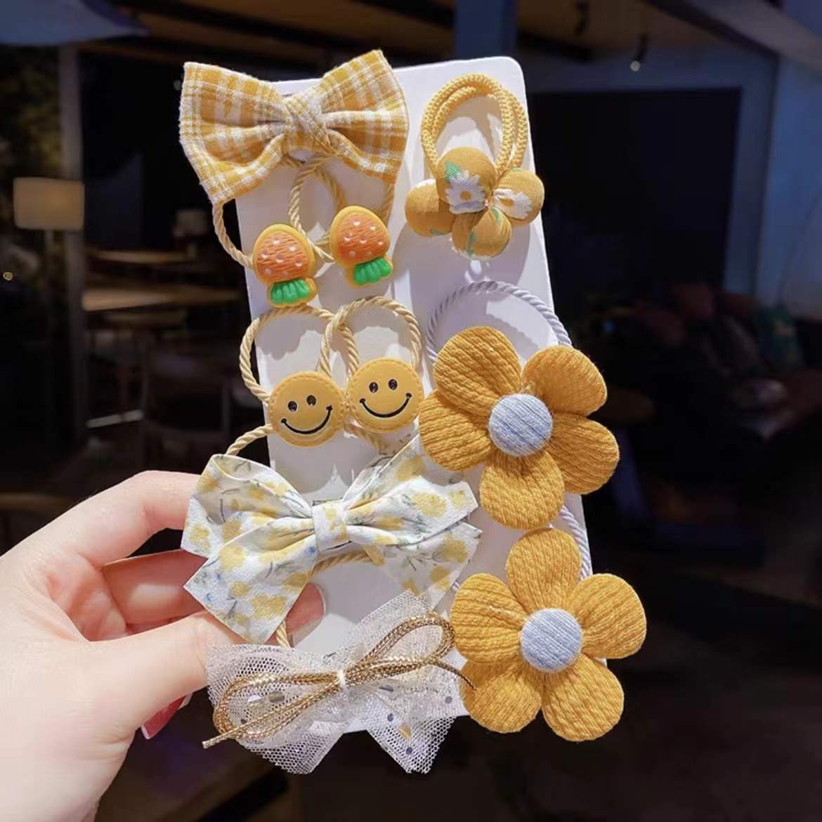 儿童不伤发蝴蝶结皮筋女童宝宝扎小揪揪发圈夏季韩国头绳发饰套装