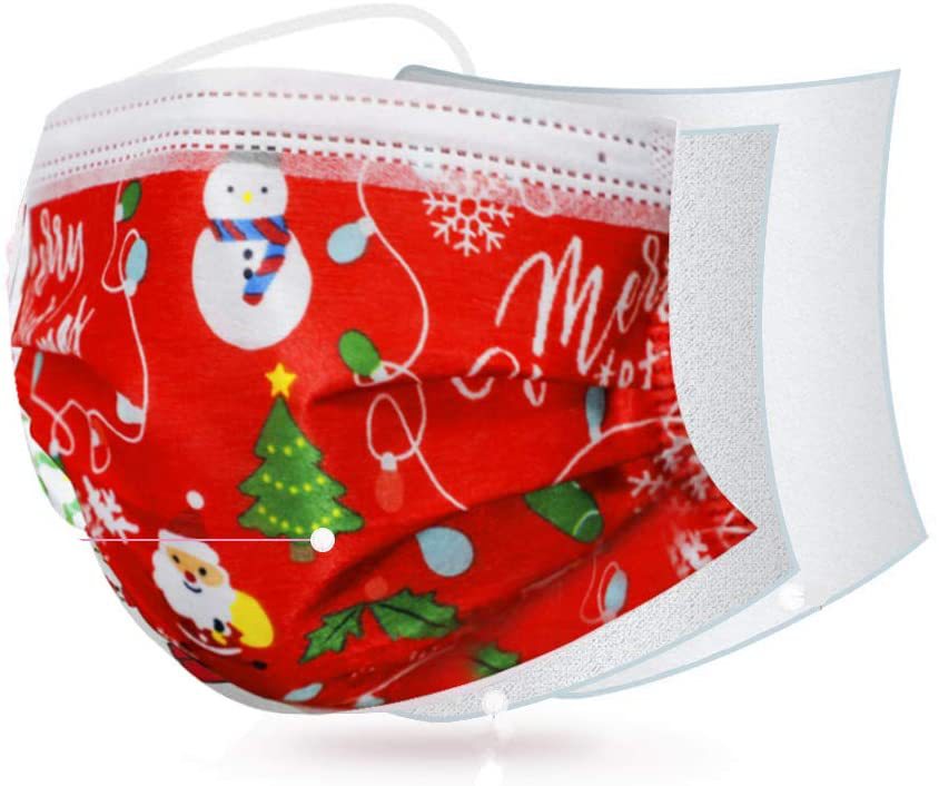 小雪人圣诞树可爱口罩儿童五款混合独立包装圣诞节跨境face mask