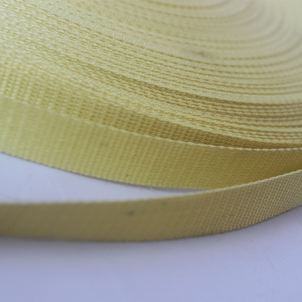 【厂家直销】强拉力防火织带 黄色凯夫拉织带 阻燃耐高温辊道带