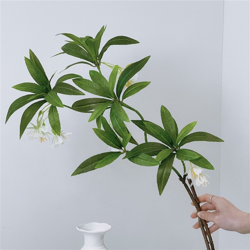 Artificial Water Banyan Flower and Leaf New Chinese Zen Green Plant Feel Leaves Flower Arrangement Leaves Landscape Plant Fake Flower Wholesale