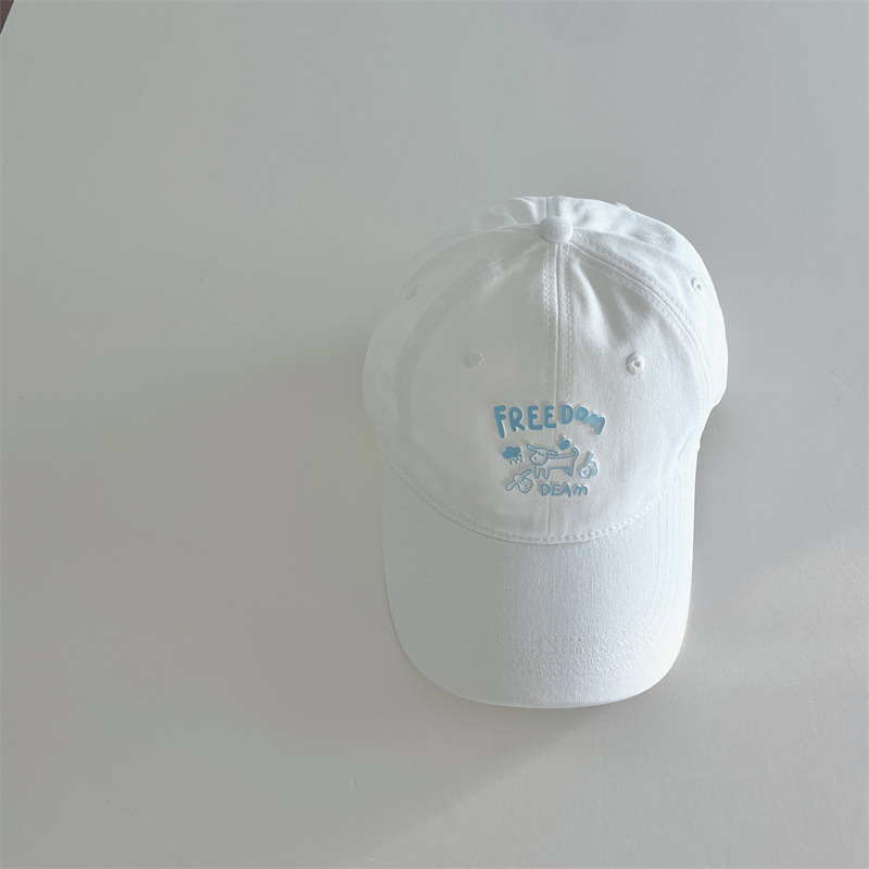 Cute Puppy Big Head Circumference Baseball Cap Female Spring and Summer 2024 New Cartoon Soft Top Peaked Cap Female Face-Looking Small