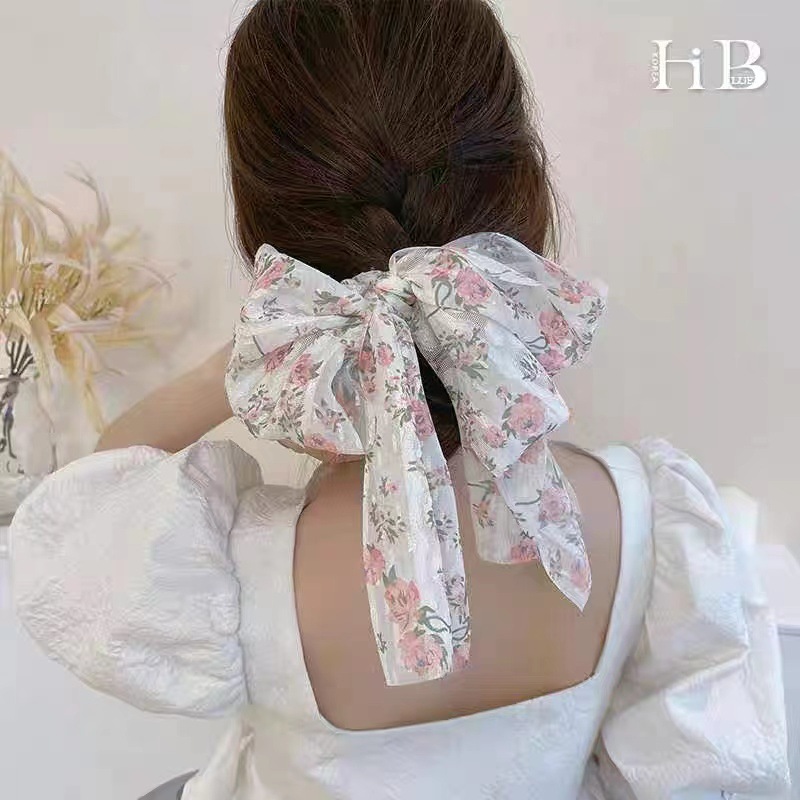 Summer Hair Rope Floral Bow Girl Sweet Rubber Band for Bun Haircut Hair Rope High Sense Ponytail Hair Ring Headdress