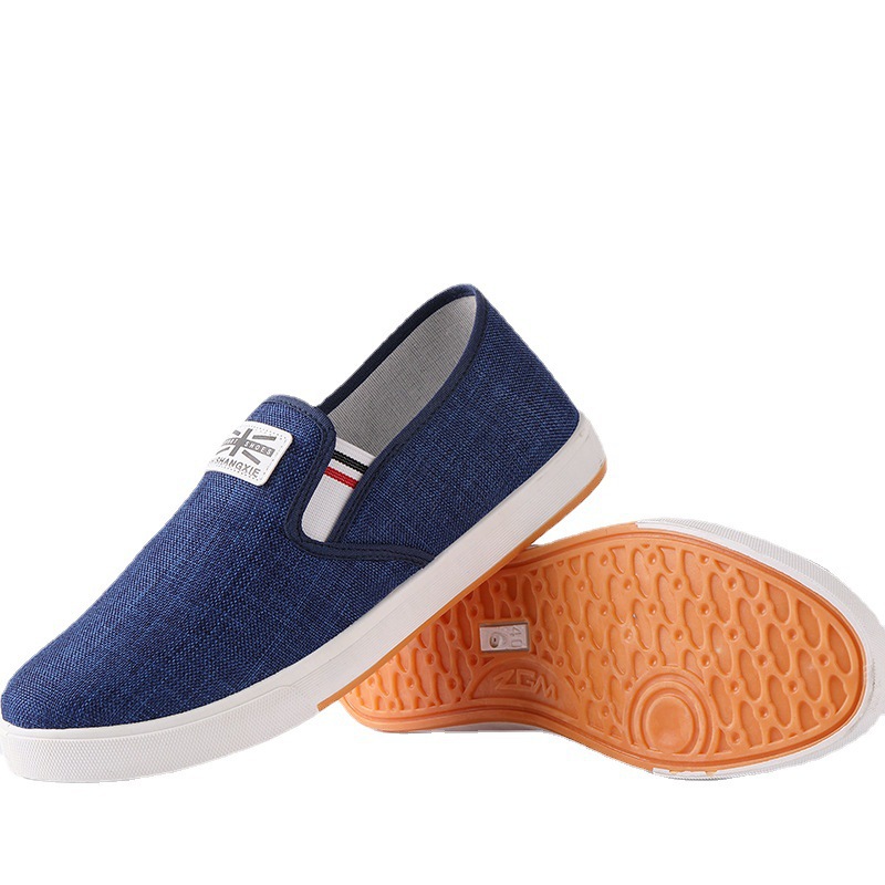 One Piece Dropshipping Beijing Sneakers Men's Denim Canvas Shoes Slip-on Male Student Shoes Casual and Comfortable Linen