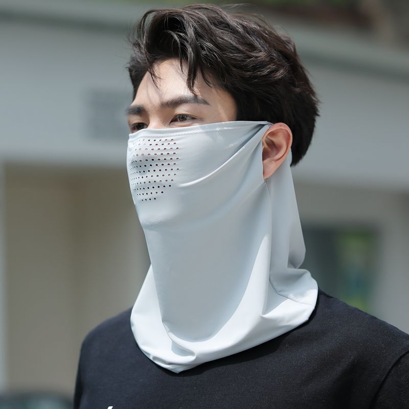 UPF50 + Ice Silk Sun Protection Mask Men and Women Summer Outdoor Cycling Mask Sun Protection Full Face Towel Veil Breathable