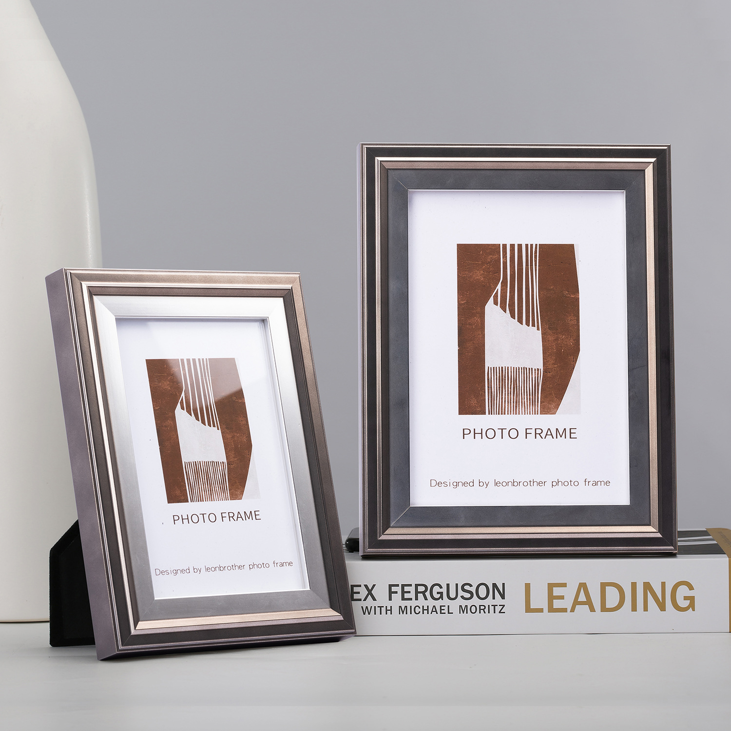 银边相框意大利原创设计2021新款意式极简书房装饰实木相框摆台