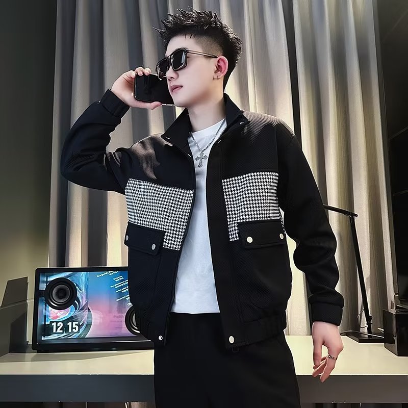 High Quality Stitching Jacket Men's Spring and Autumn Fashion Brand Pu Shuai Men's Clothes 2023 New Men's Casual Jacket