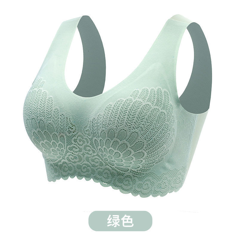 Thailand Latex Underwear Women's Seamless Wireless Push up Sports Vest Anti-Sagging Breast Holding Sleep Bra