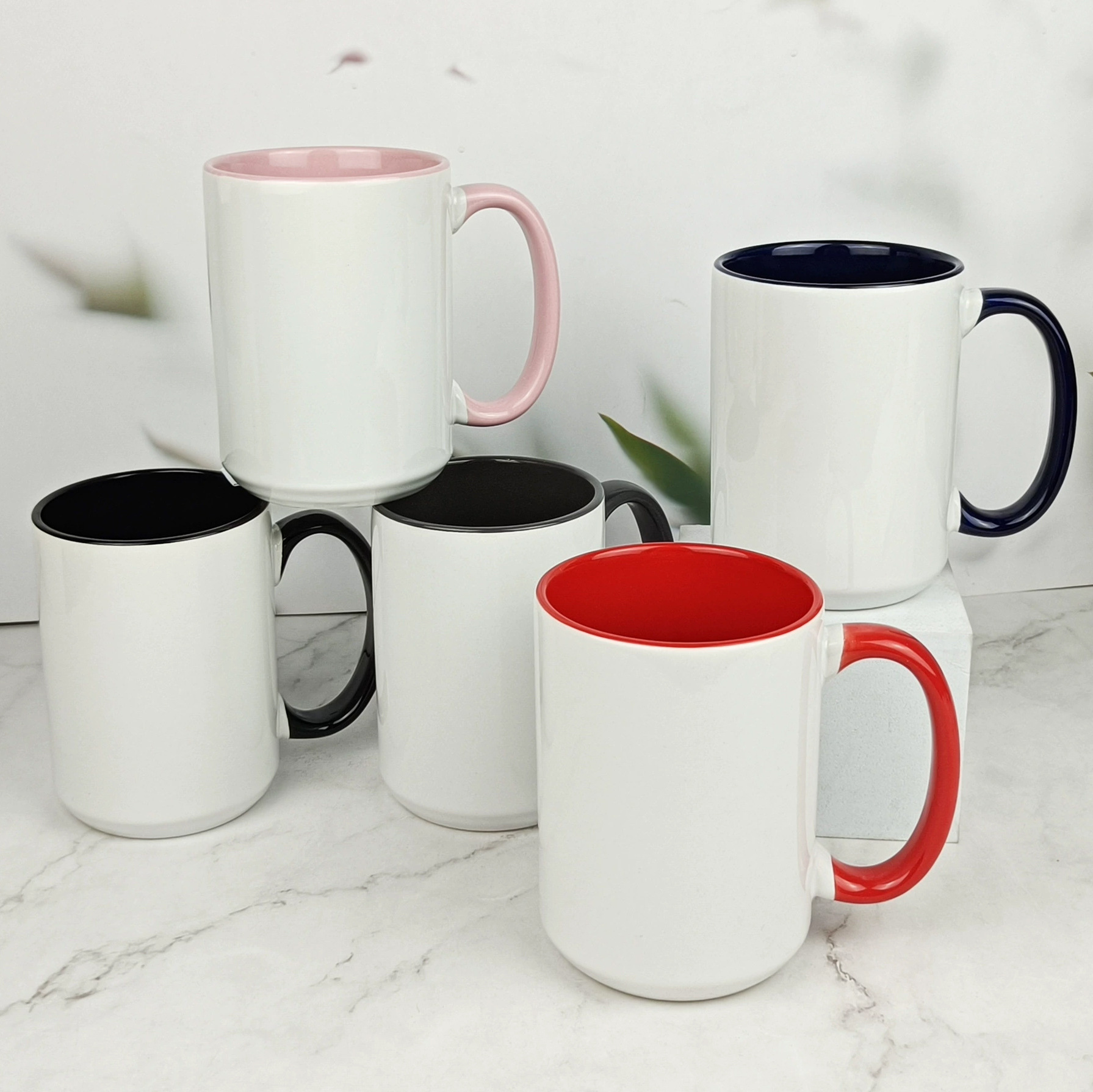 热转印马克杯印logo外贸15oz色釉陶瓷杯大容量热升华涂层陶瓷水杯