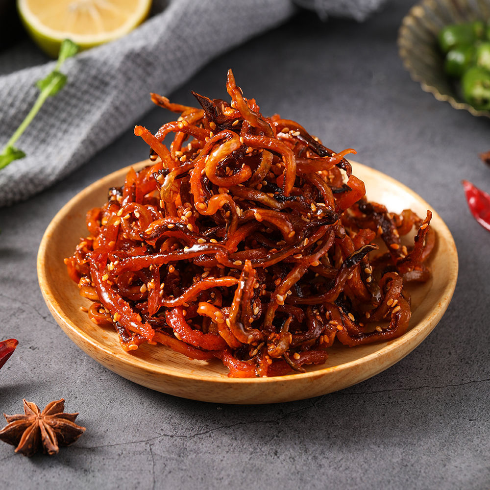 青岛特产香辣鳗鱼丝蜜汁甜辣袋装即食小鱼干鱼仔零食小吃休闲食品