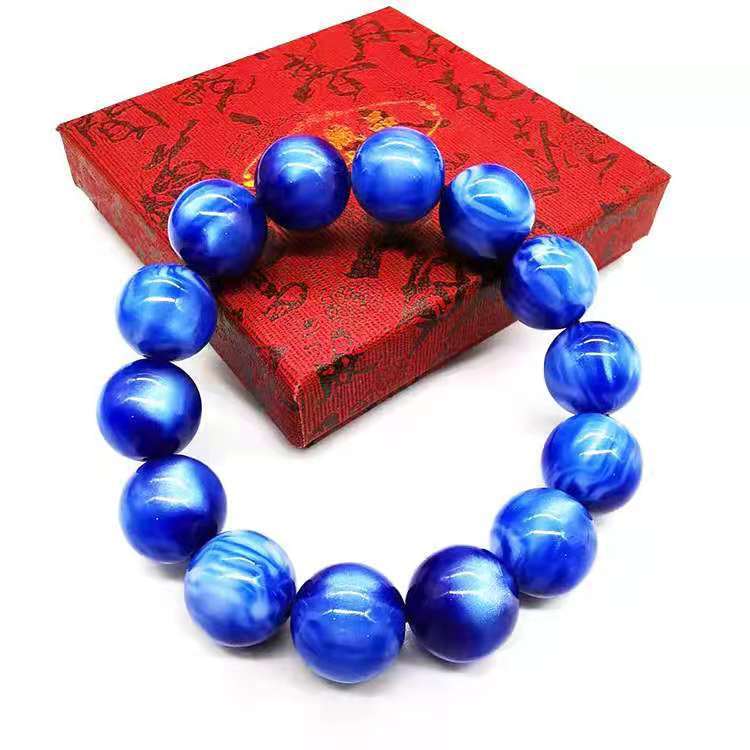 二代金丝海柳手链海蓝宝佛珠精美男女首饰 新款二代蓝柳情侣手串