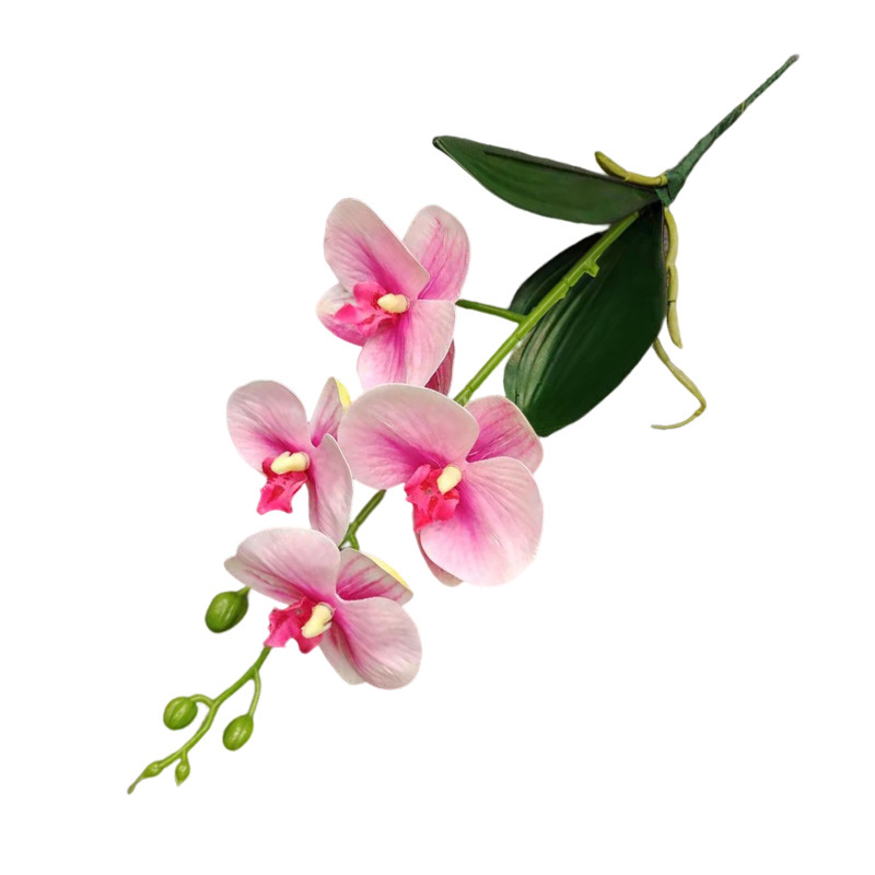 Artificial Flower 4 Head 3D Phalaenopsis Short Branch Eva Roll Leaf Home Flower Arrangement Decorative Fake Flower Decoration Wedding Photography Wholesale