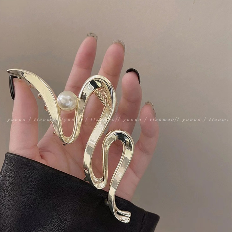 Instafamous Metal Grip Women's High-Grade Spring Commuter Bow Barrettes Wheat Updo Hair Accessories Hair Accessories Shark Clip