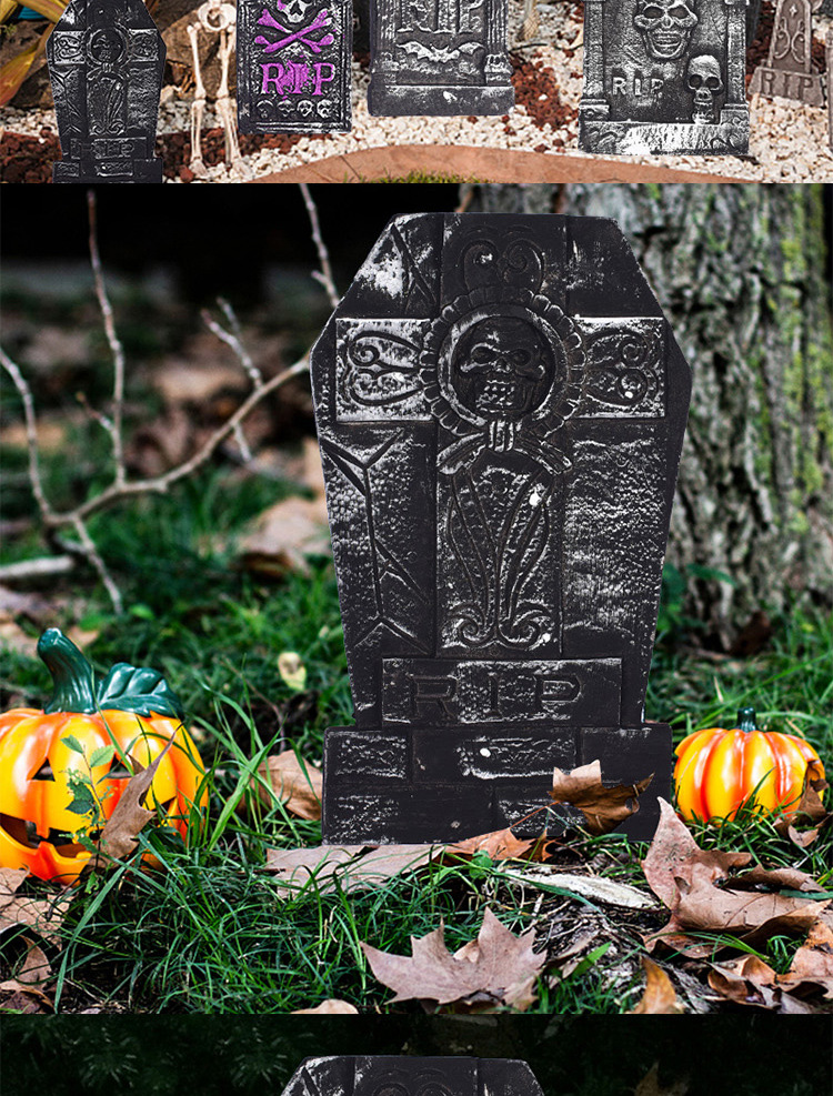 万圣节鬼节装饰用品墓碑 鬼屋酒吧密室逃脱布景墓碑仿真泡沫墓碑