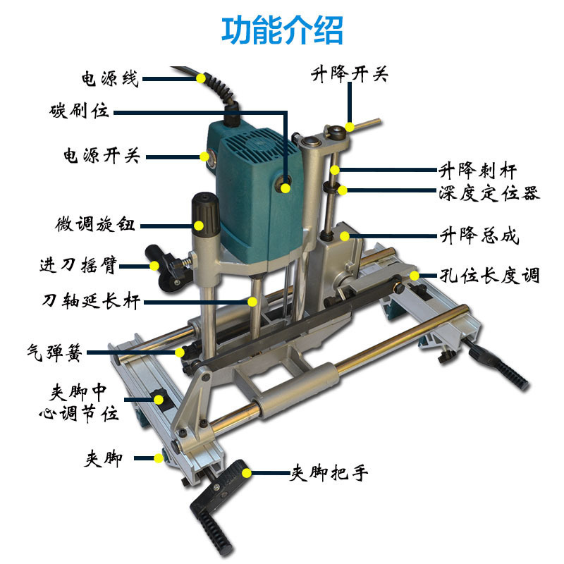 便携手提式木门锁孔机木工榫眼开榫槽机简易手动门锁机