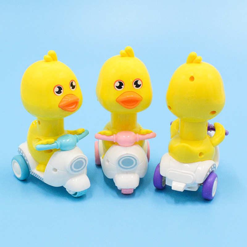 Press Small Yellow Duck Pull Back Car Motorcycle Inertia Toy Car Cartoon Boys and Girls Cute Duck Toy Car Cross-Border Wholesale