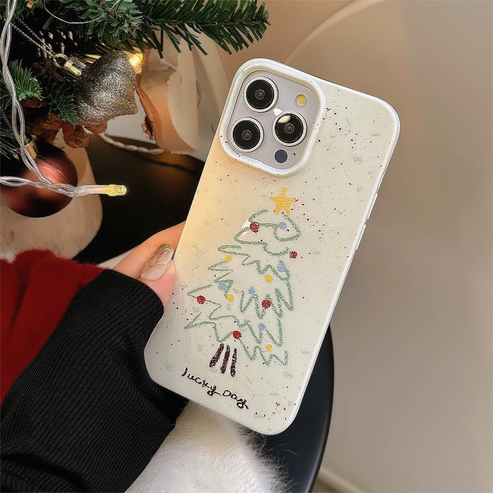 Christmas Tree Iphone15 Phone Case 14 Fun Graffiti 13pro Silicone Max Applicable 11 Generation Xr Silicone Case