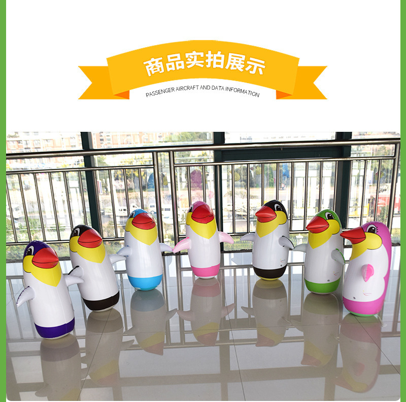 70cm Inflatable Tumbler Stall Inflatable Penguin Pvc Inflatable Cartoon Penguin Toy Promotional Gifts