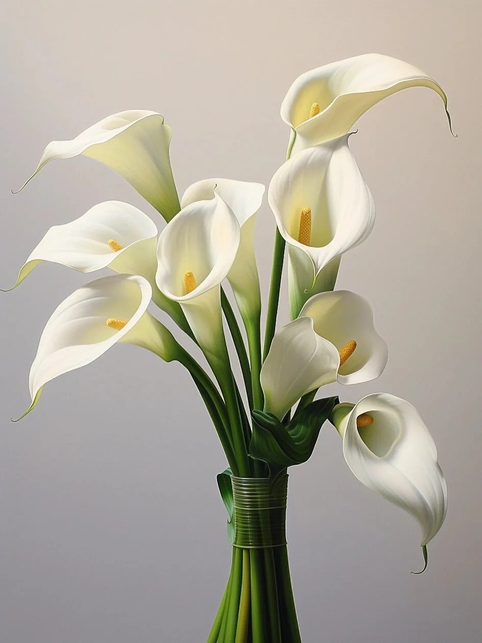 国产a级马蹄莲鲜花专用手捧花材高级白色马蹄莲水培切花云南直发