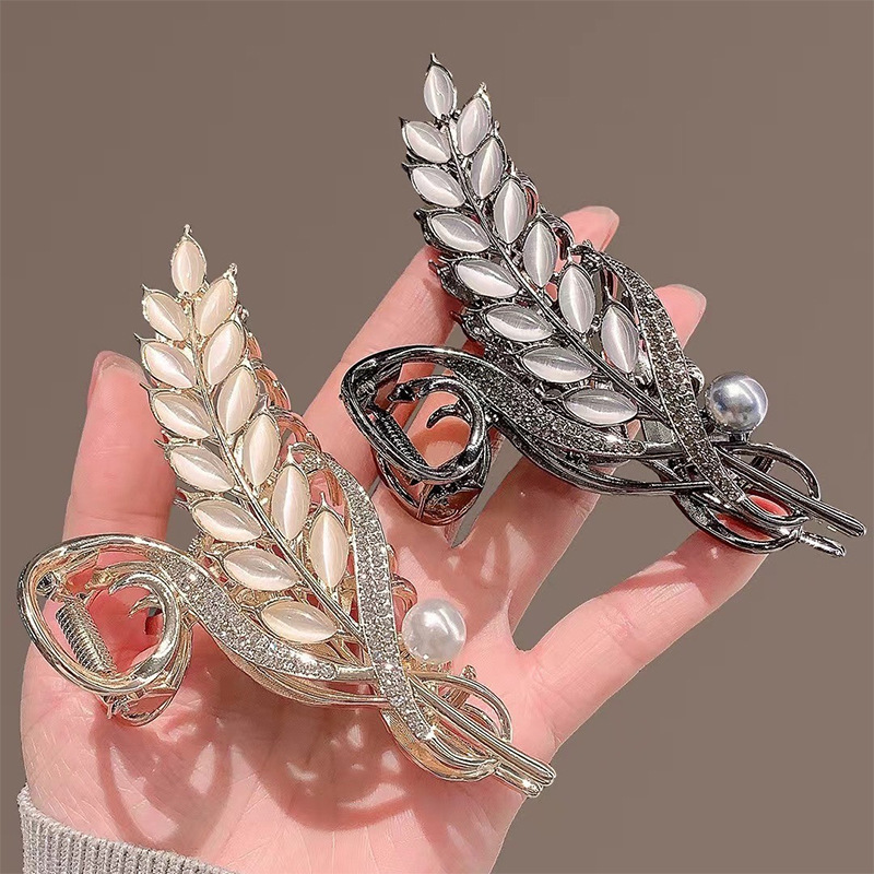 Golden Wheat Grip See-through Elegant Hair Clip Chinese Style Elegant Hairpin Back Head High-Grade Antique Style Shark Clip