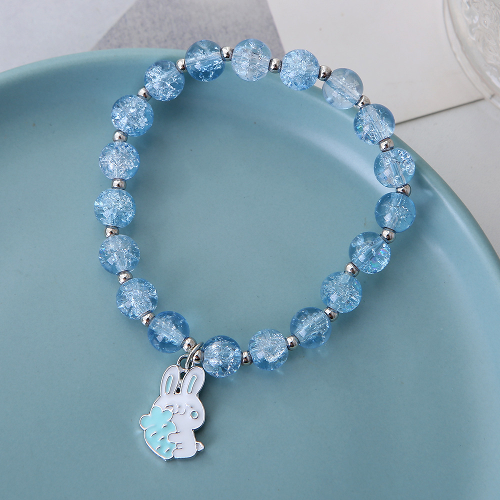 水晶手链女公主玻璃串珠可爱女宝宝手环学生首饰简约手镯卡通饰品