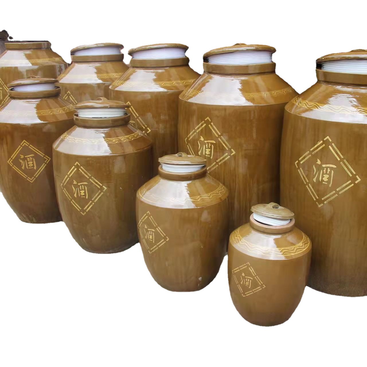 加厚陶瓷酒坛50斤100斤泡酒坛子土陶酒缸密封窖藏酒壶酒瓶子-阿里巴巴