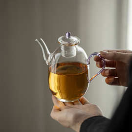 宋式玻璃执壶高硼硅耐高温煮茶壶泡茶壶电陶炉烧水壶玻璃壶