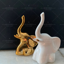 ins摆件跨境陶瓷创意大象mini兔子戒指项链首饰架动物橱窗小摆件