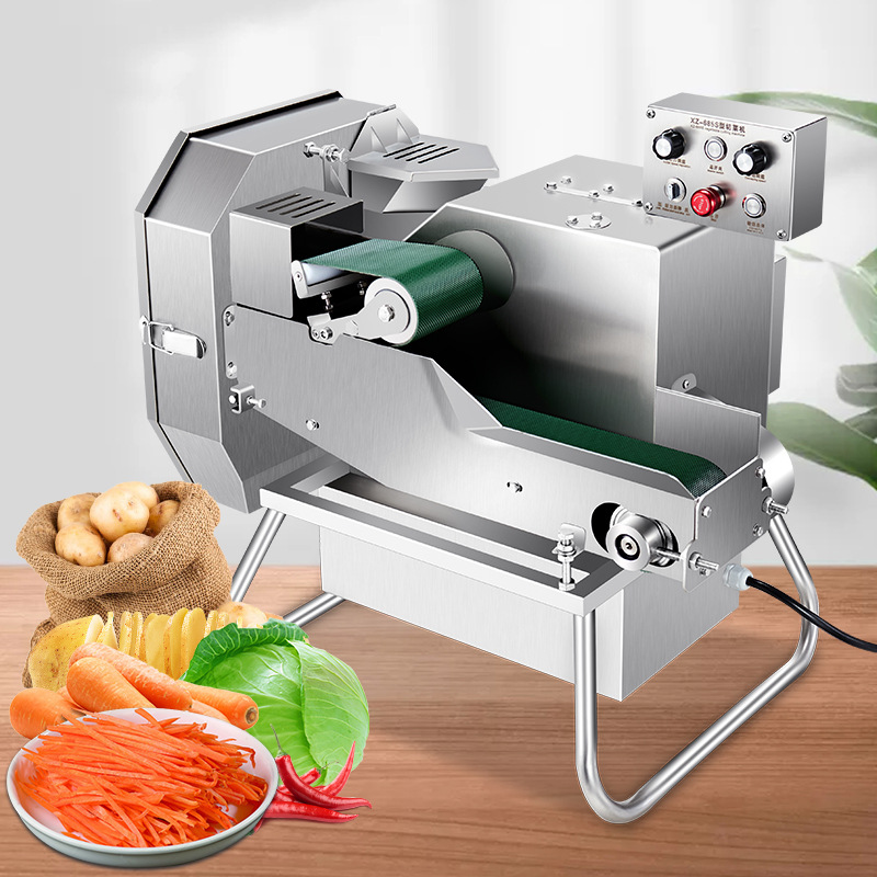 新款全自动切菜机 小型多功能切菜机 商用叶菜根茎切丝切段切片机