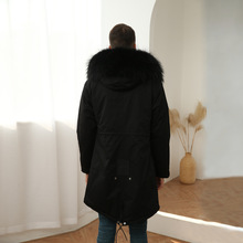 2021年秋冬季韩版休闲黑色男士外套长款保暖棉服