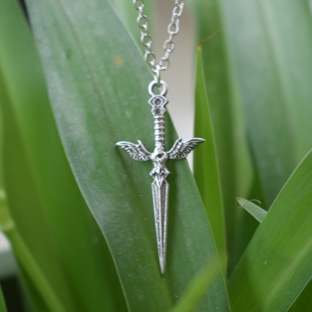 复古天使翅膀项链天使剑吊坠耳饰配件菩提金华-阿里巴巴