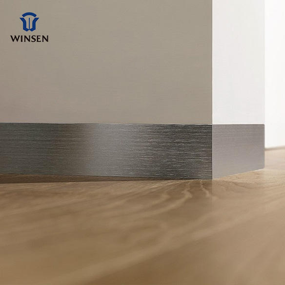 踢脚线铝合金贴脚线金属地脚线6/8cm踢脚板超薄隐形地角线厂家