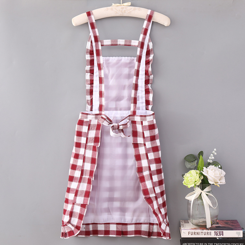 Cotton Double-Layer Apron Fashion Household Kitchen Sleeveless Waterproof Princess Apron Can Be Customized Printed Advertising Apron Manufacturer