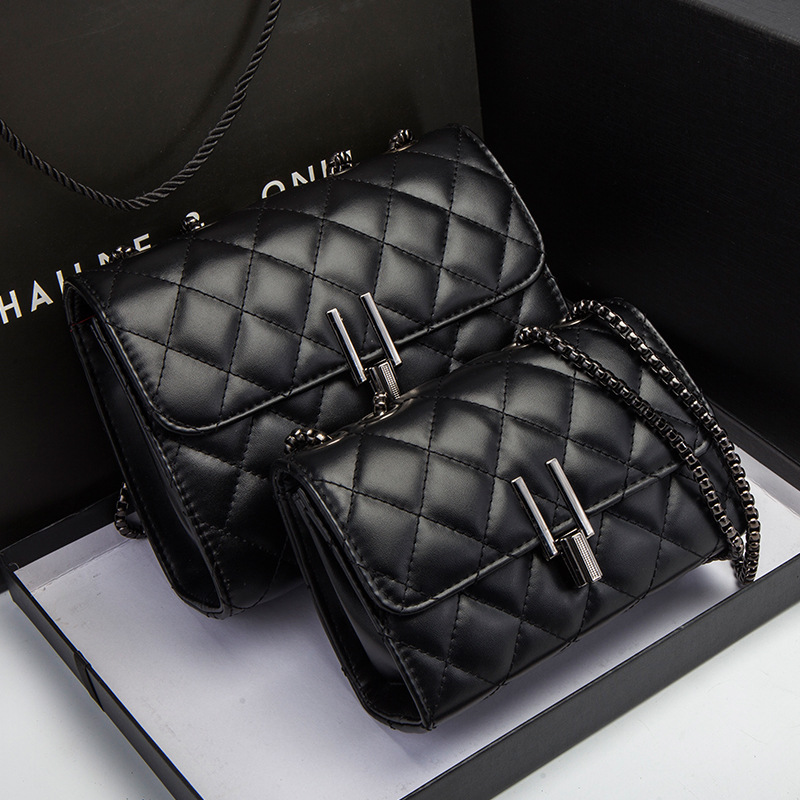 Chanel-Style Bags 2022 New Women's Bag Rhombus Chain Bag Fashion All-Match Ins Messenger Bag Shoulder Bag Small Bag