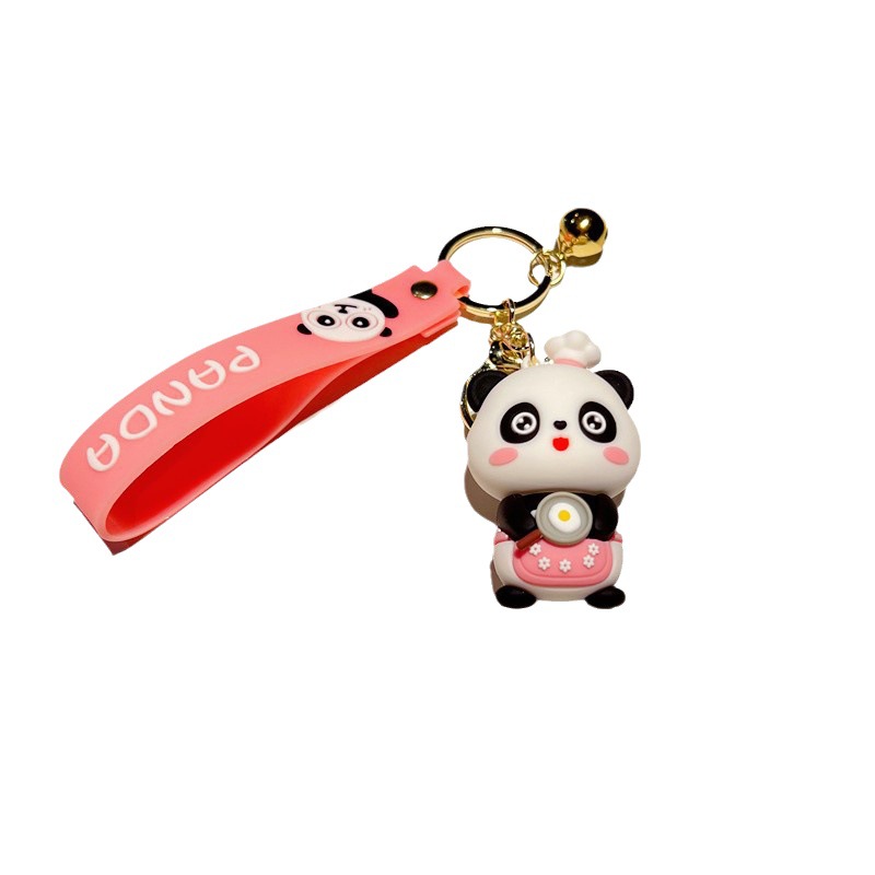 Creative Genuine Bear Mei Mei Keychain Cute Panda Cola Panda Chef Panda Key Chain Men's and Women's Handbags Pendant