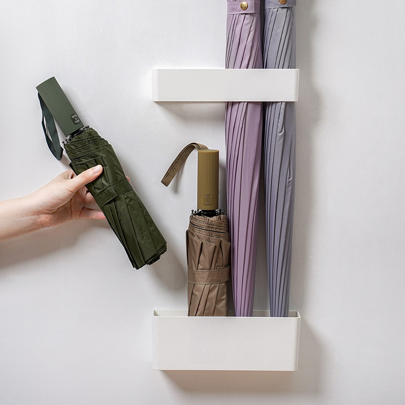 家用办公室免打孔壁挂式雨伞收纳置物架酒店大门口雨伞具放置架子