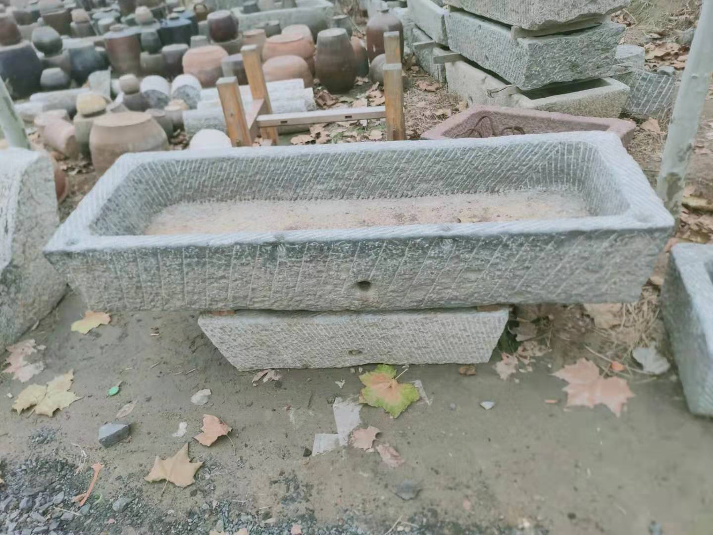 石槽花盆洗手盆青石猪槽牛槽养花户外庭院流水摆件