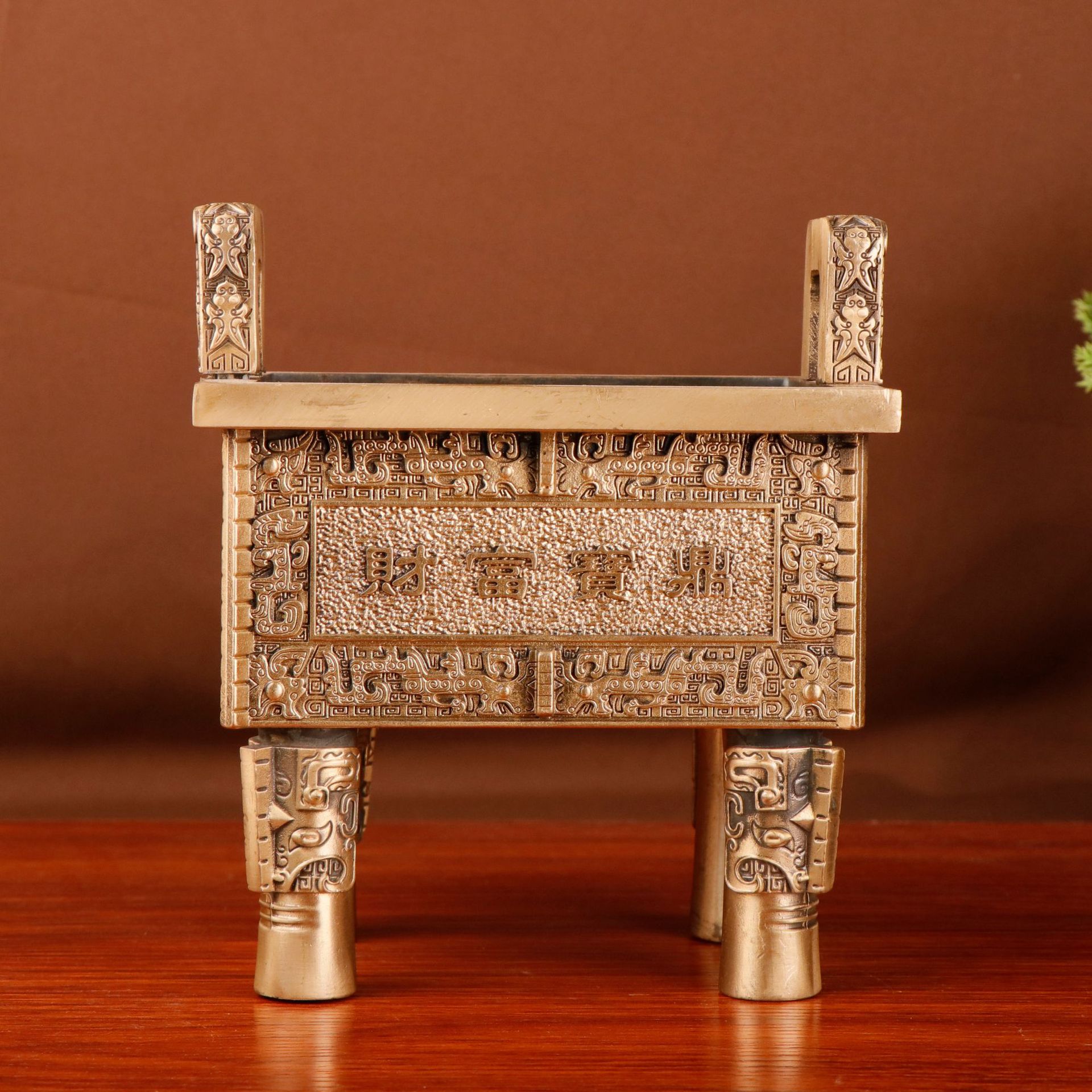 杨铜记 纯铜鼎 铜鼎 双龙财富宝鼎 家居办公室铜鼎摆件厂家批发