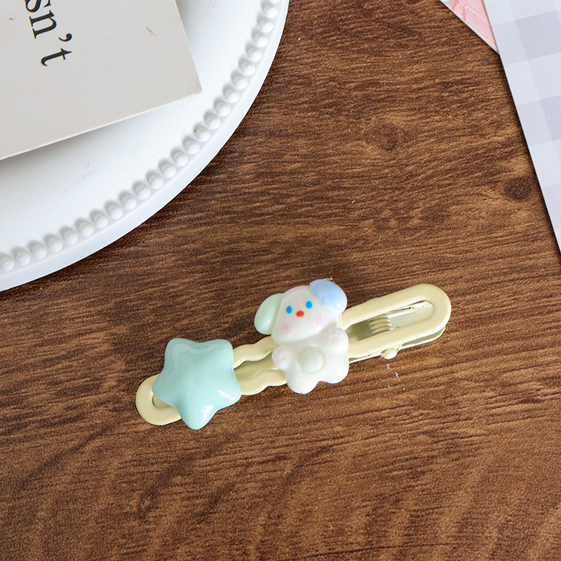 Cute Ins Bear Rabbit Oval Duckbill Clip Sweet Girly Cartoon Side Clip Bang Side Clip Headdress Female