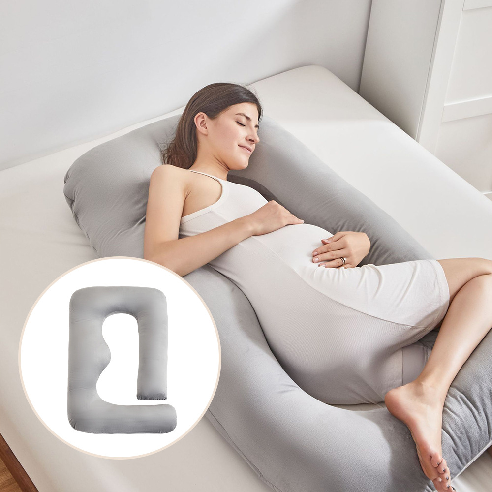 Cross-Border New Arrival Gray Large U-Shaped Pregnancy Pillow Multifunctional Belly Support Pillow Breastfeed Pillow Pillow Leg-Supporting Cushion Pillow