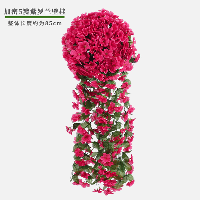 Artificial Flower And Artificial Plant  Simulation Violet Wall-Mounted Flower Vine Interior Decoration Wall Flower Fake Flower Hanging Flower Living Room Hanging Wall Flower Chlorophytum Plastic Flowers