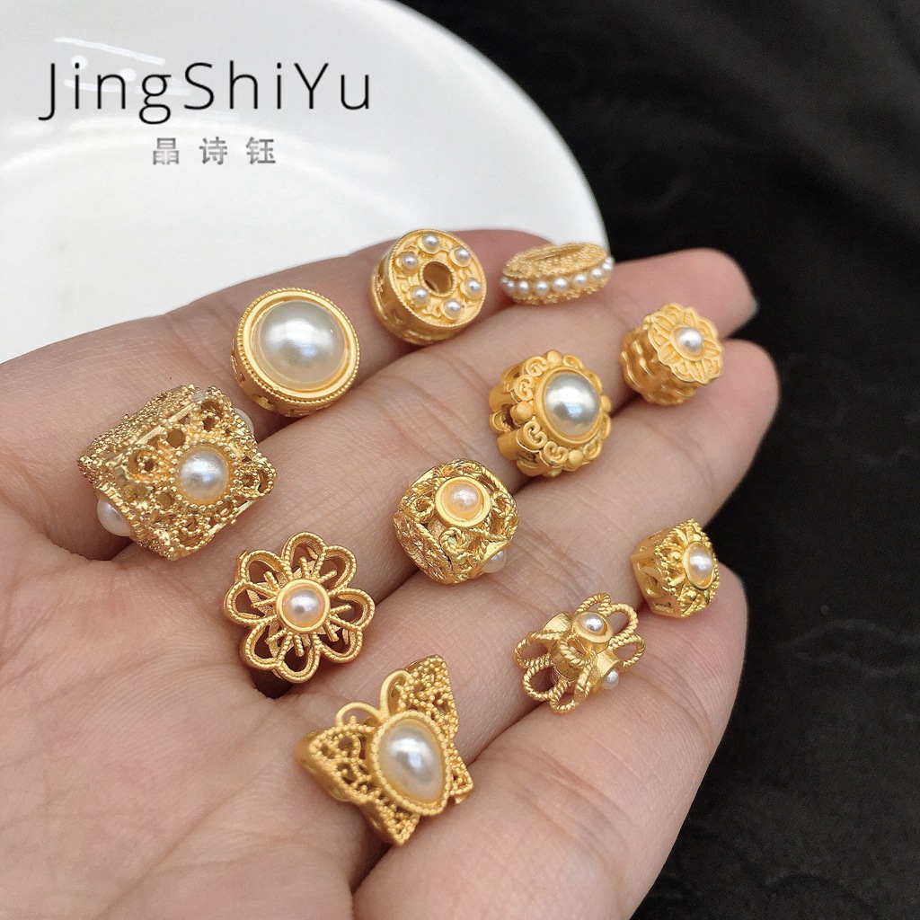 New Pearl Series Ancient Gold Spacer Beads Retro Court DIY Handmade Material Scattered Beads Ornament Accessories Color Retention