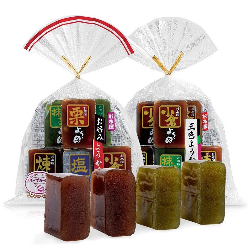 日本进口杉本屋什锦五味羊羹红豆绿豆板栗盐味原味琼脂日式糕点