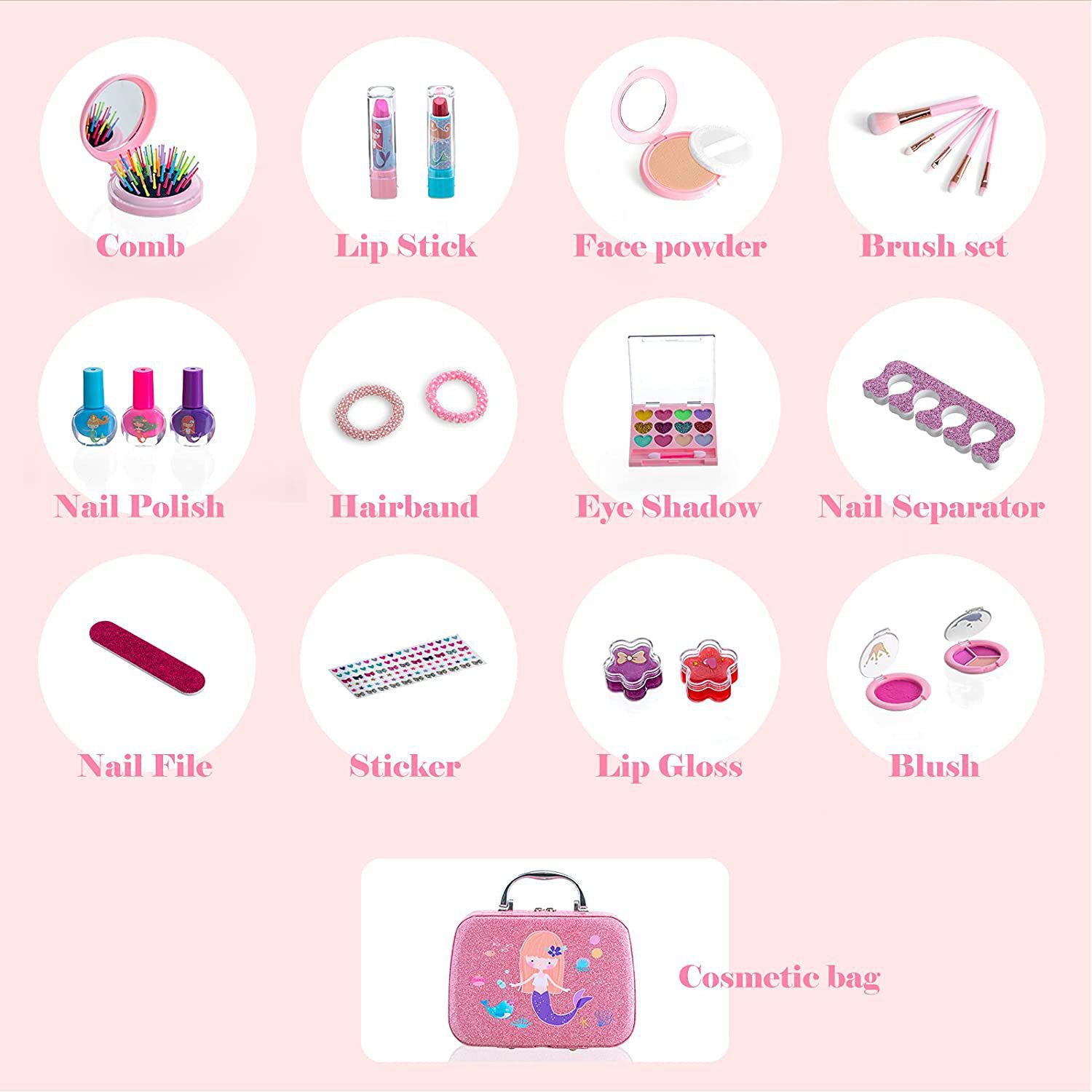Cross-Border Children Play House Makeup Cosmetics Toys Nail Polish Set Girls Beauty Handbag Box Wholesale