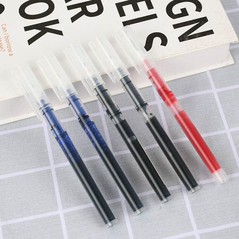Stationery Syringe Straight-Liquid Ballpoint Pen Large Capacity Water-Based Sign Pen Office Student Quick-Drying Gel Pen Wholesale
