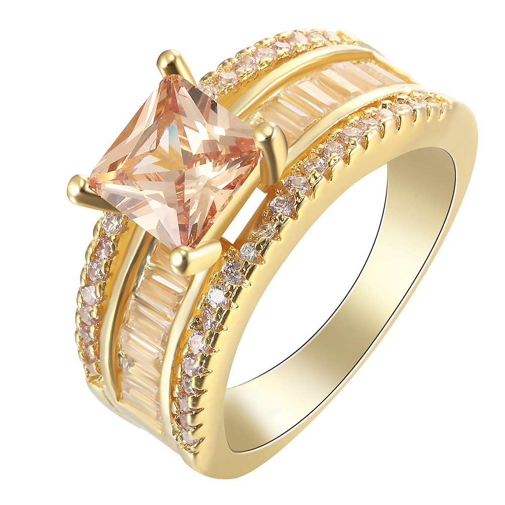 fb独立站亚马逊新款铜版镶嵌锆石指环跨境电商欧美男女戒指批发